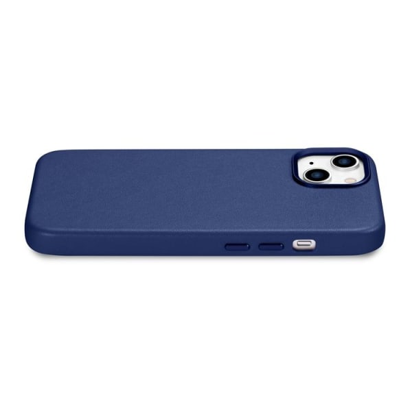 iCarer iPhone 14 Skal MagSafe Äkta Läder - Blå