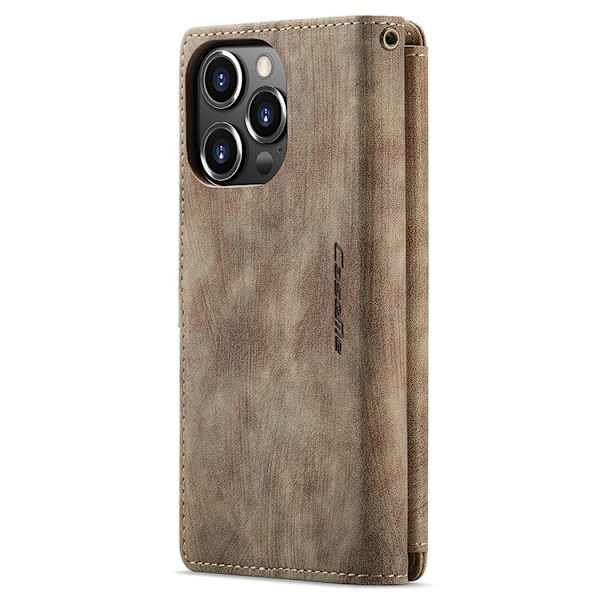 CASEME iPhone 15 Pro Max Plånboksfodral C30 Zipper - Brun