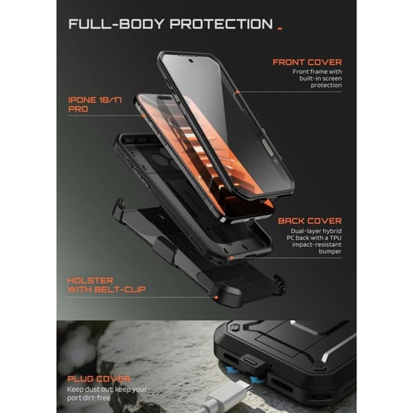 Supcase Mobilskal För iPhone 18 Pro/17 Pro Unicorn Beetle  Pro - Svart Svart