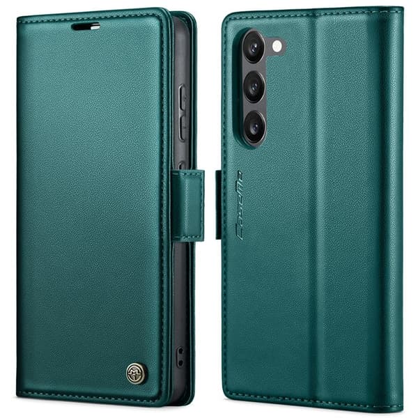 CASEME Plånboksfodral Konstläder för Samsung Galaxy S23 - Grön