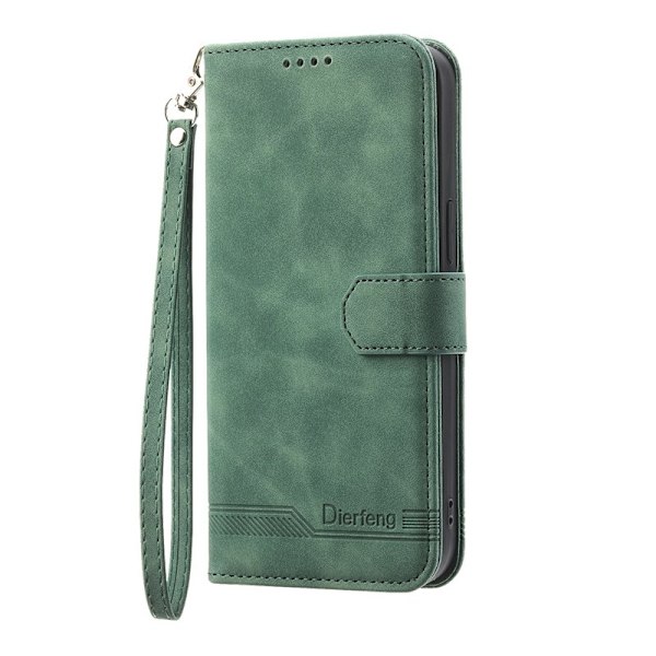 DIERFENG DF-03 iPhone 17 Plånboksfodral Konstläder - Grön