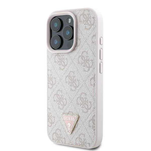 Guess Mobilskal till iPhone 16 Pro Max 4G Triangle Strass - Rosa Rosa