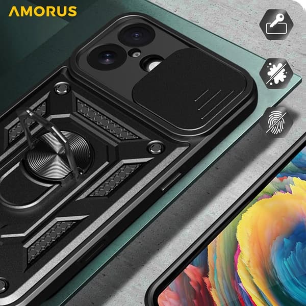 AMORUS Mobilskal till iPhone 17 Med Kameralinsreglage - Blå Blå