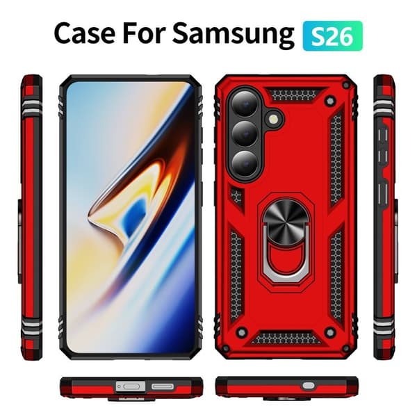 Mobilskal till Samsung Galaxy S26 Plast med Ställning - Röd