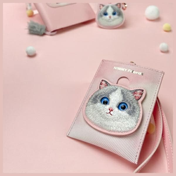 Nimmy Kortholder Big Eyed Pet 2.0 Kat - Lyserød