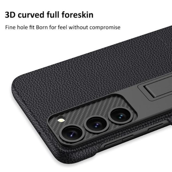 GKK Galaxy S23 Plus Mobilskal Kickstand PU-Läder - Vinröd