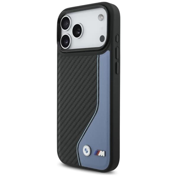BMW telefontaske til iPhone 17 Pro Max MagSafe M Carbon Logo - Blå Blå