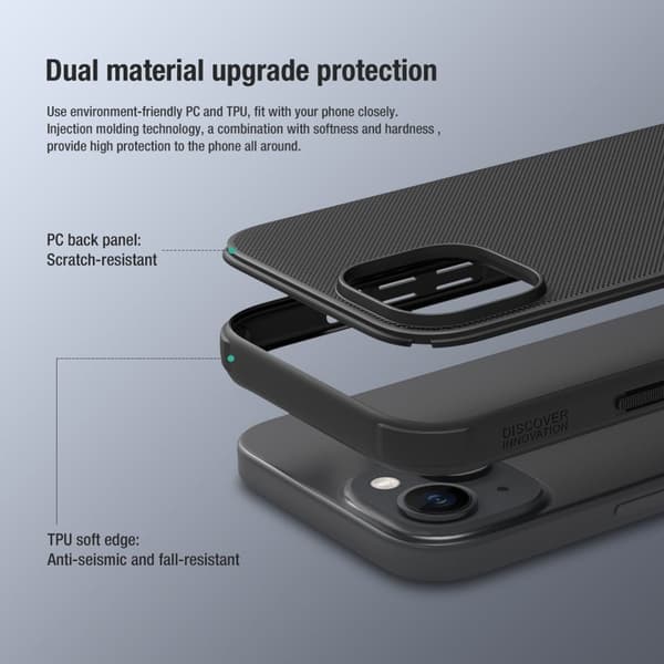 NILLKIN Super Frosted Shield Pro Mobilskal till iPhone 15 - Svart