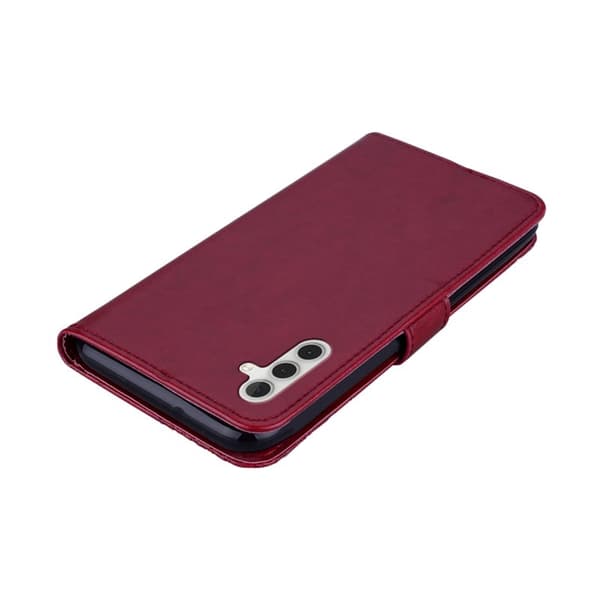 Plånboksfodral för Samsung Galaxy S26 Plus Konstläder med rem - Röd