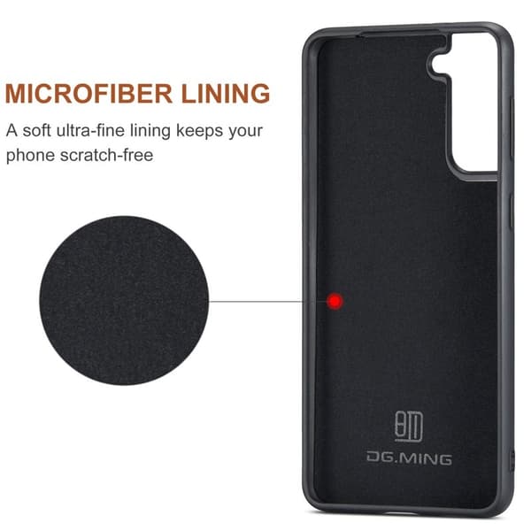 DG.MING Konstläder Plånboksfodral för Samsung Galaxy S22+ 5G - Brun