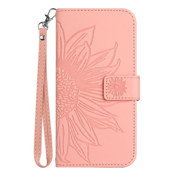 OnePlus Nord 5 Konstläder Plånboksfodral Sunflower Imprint - Rosa Rosa