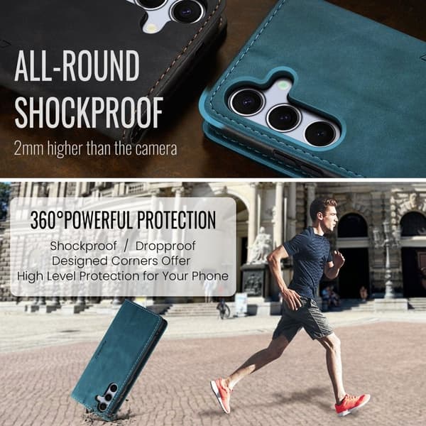 CASEME 013 Plånboksfodral för Samsung Galaxy S25 FE - Blå