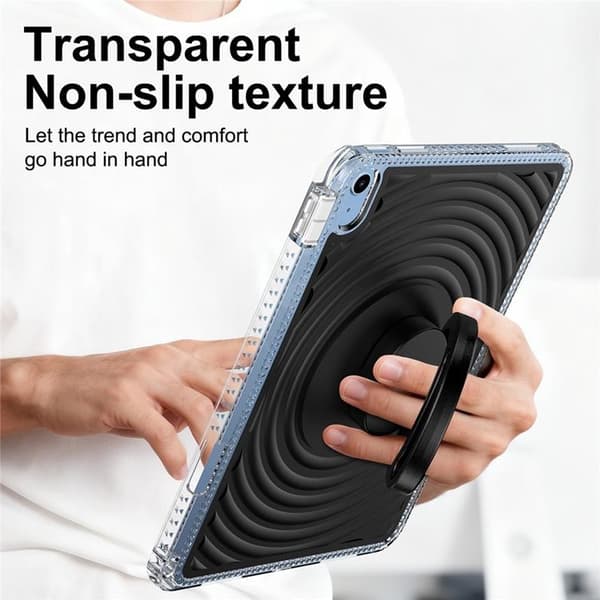 iPad (2025) / 10.9 (2022) Mobilskal Kickstand Wave Pattern - Svart Svart