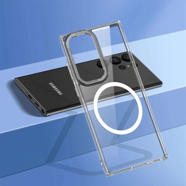 Galaxy S23 Ultra Mobil Taske Magsafe Magnetic Hybrid - Sølv