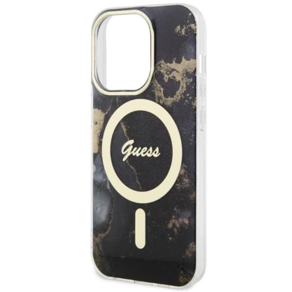 Guess Mobilskal till iPhone 14 Pro MagSafe Guld Marble - Svart Svart