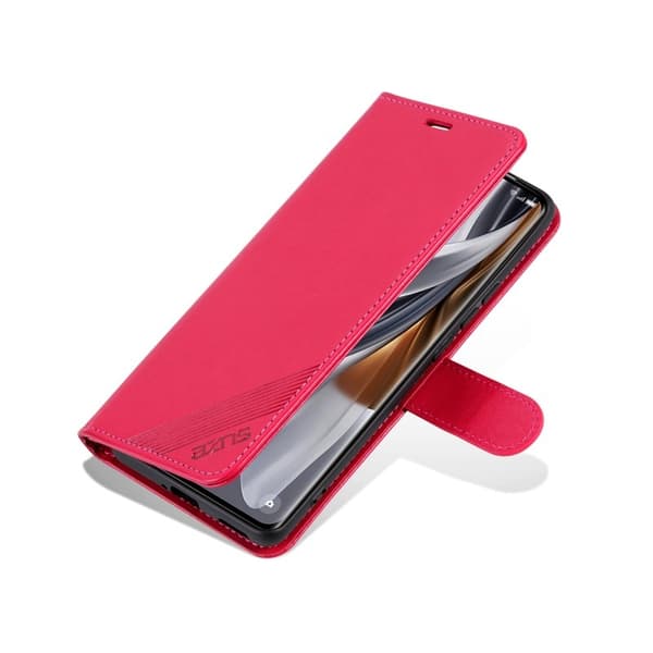 AZNS Samsung Galaxy S26 Plus Plånboksfodral Konstläder Ställ - Röd