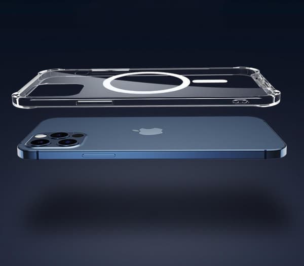 BOOM - ShockProof Magsafe-kuori iPhone 12 Pro Max - Läpinäkyvä Transparent