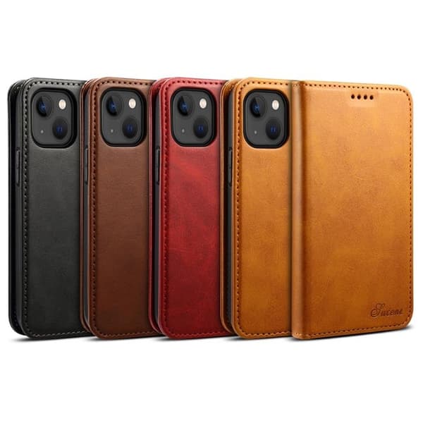 SUTENI iPhone 14 Plus Plånboksfodral Magnetic Kickstand - Röd Röd