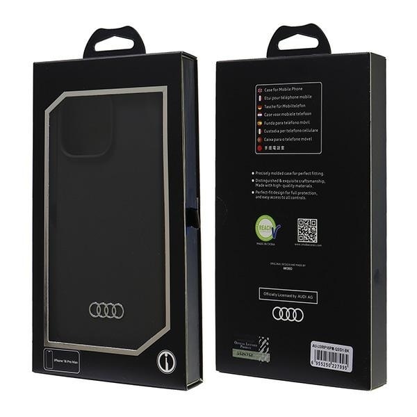 Audi Telefontaske til iPhone 16 Pro Max Silikone - Sort Black
