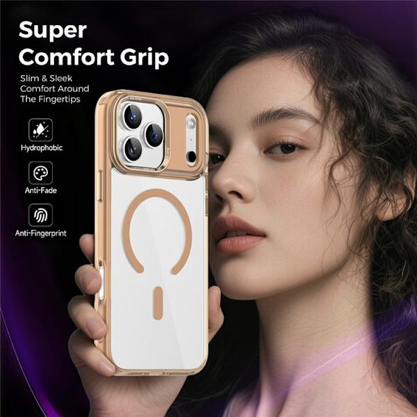Mobilskal till iPhone 17 Pro MagSafe Transparent TPU+PC - Guld Guld