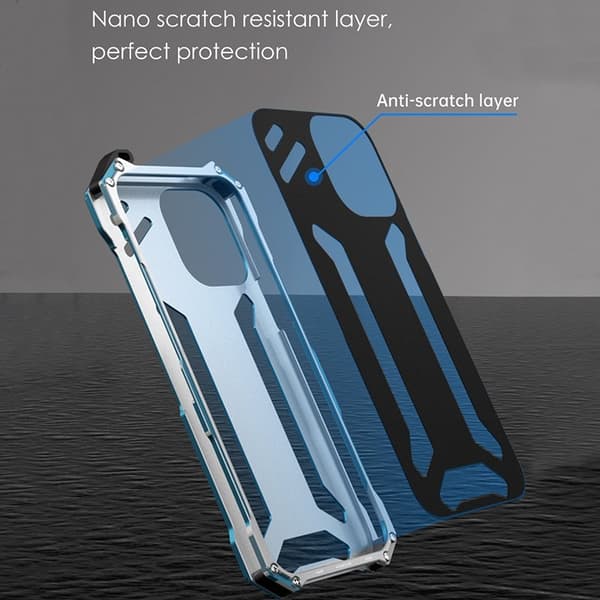 R-JUST Mobilskal till iPhone 13 Pro Aluminium Shockproof Rugged Blå