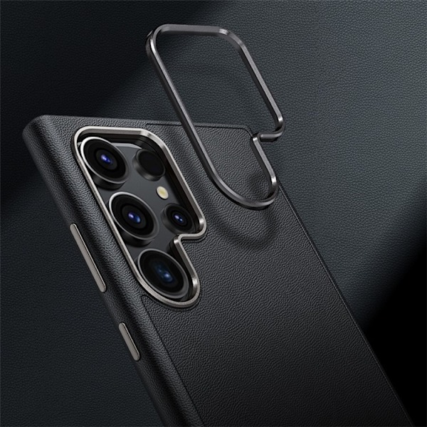 Galaxy S24 Plus Mobilskal Läder Shockproof Silikon - Svart Svart