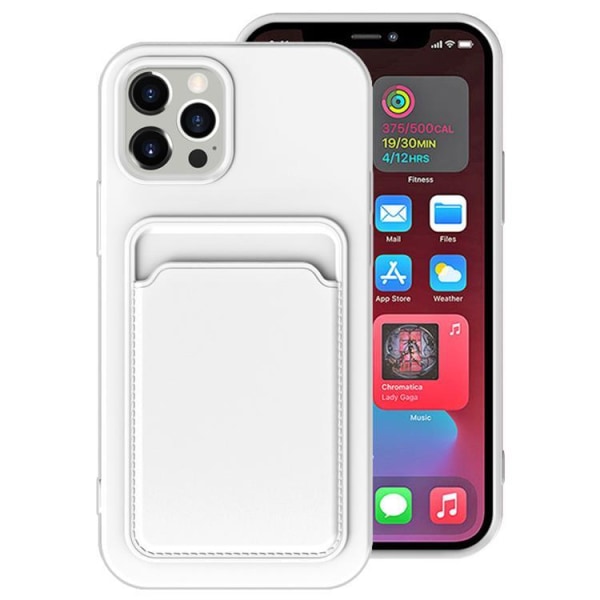 iPhone 15 Pro Mobilcover Kortholder Silikon - Hvid