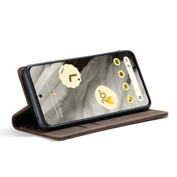 CASEME 013 Series Mobilskal till Google Pixel 8 Magnetisk KonstLäder - Brun