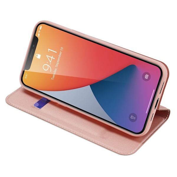 Dux Ducis PU Läder Plånboksfodral iPhone 12 Pro Max - Rose Gold