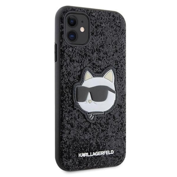 Karl Lagerfeld iPhone 11/XR Mobilskal Glitter Choupette Patch Svart
