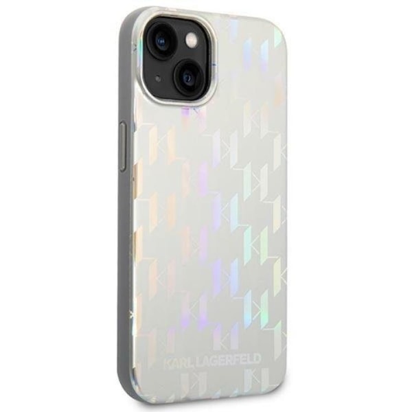 Karl Lagerfeld iPhone 14 Plus Skal Monogram Iridescent - Silver