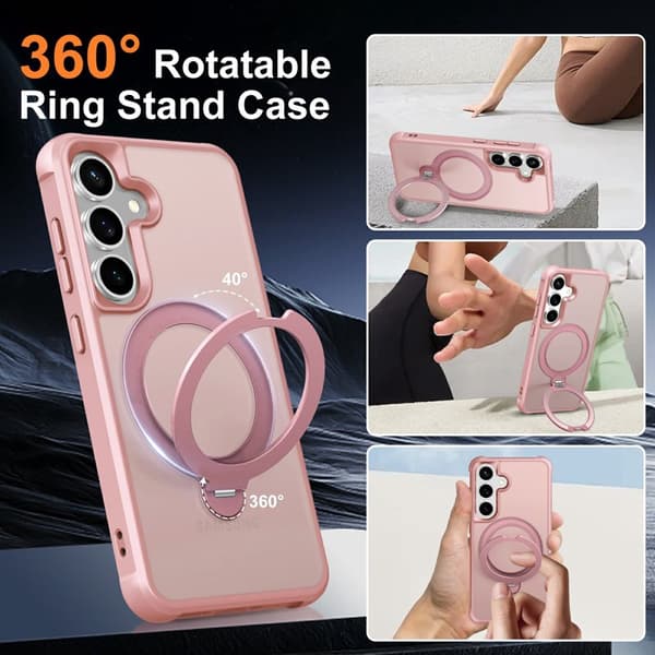 Mobilskal för Samsung Galaxy S26 Plus Magnetiskt Kickstand TPU - Rosa