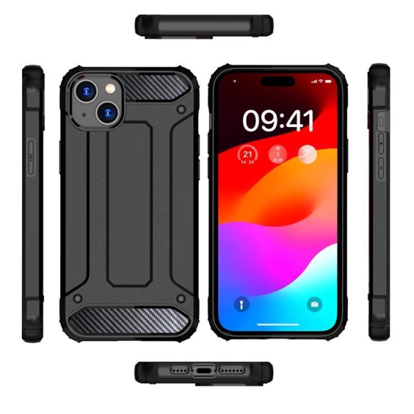 iPhone 15 Plus Mobilskal Hybrid Armor - Sort