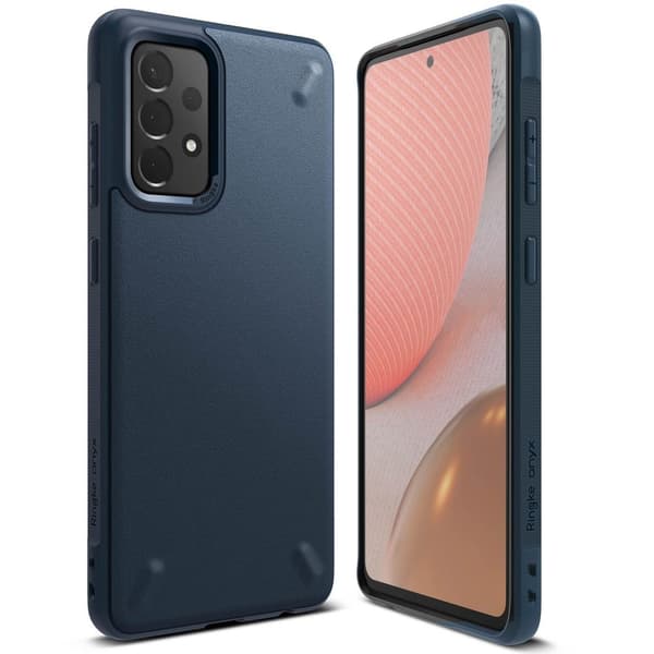 Ring Onyx Holdbart Etui til Samsung Galaxy A72 4G - Marineblå Blue