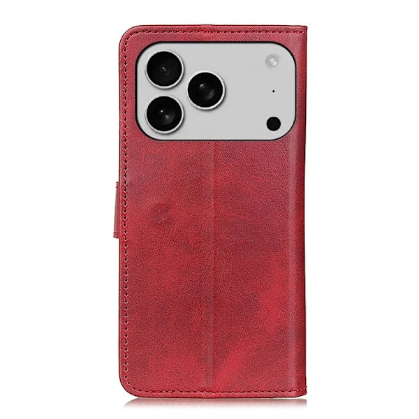 iPhone 17 Pro Max Plånboksfodral Cowhide Texture - Röd Röd