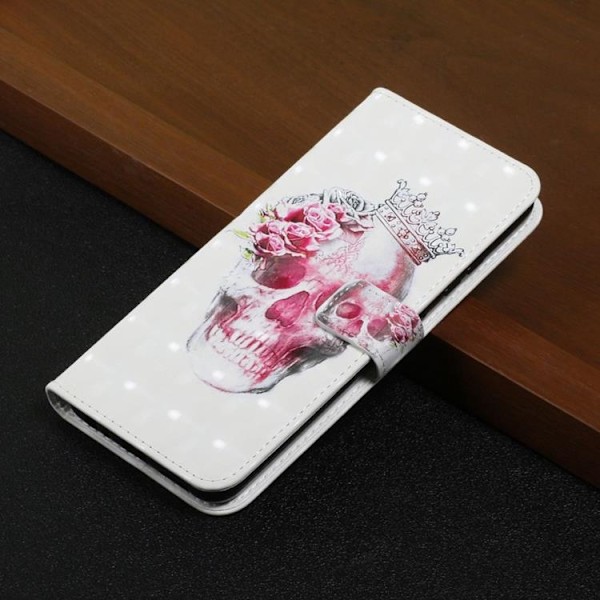 iPhone 14 Pro Max Plånboksfodral 3D Pattern - Crown Skull