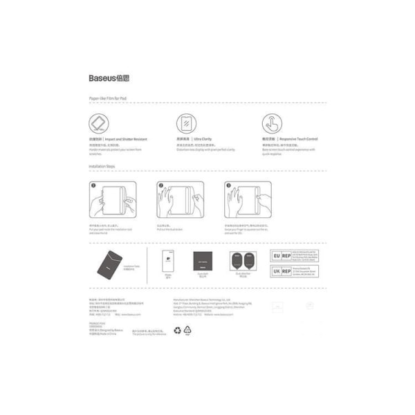 Baseus iPad (10.9) Härdat Glas Skärmskydd - Transparent