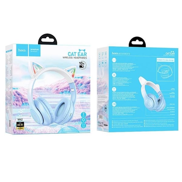Hoco Bluetooth On-Ear Hörlurar Cat Ear - Crystal Blå Blå