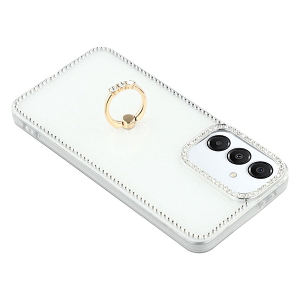 Mobilskal för Samsung Galaxy S26 Ring Kickstand TPU + PC - Glittrande Vit
