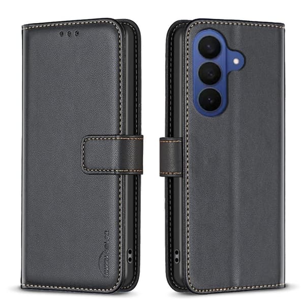 BINFEN Samsung Galaxy S26 Pro Plånboksfodral Folio Flip Konstläder - Svart