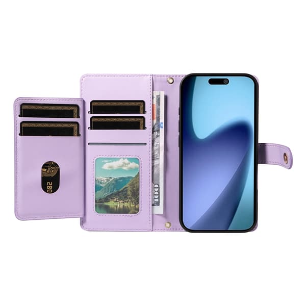 iPhone Air Plånboksfodral Rhombus Läder - Lila Lila