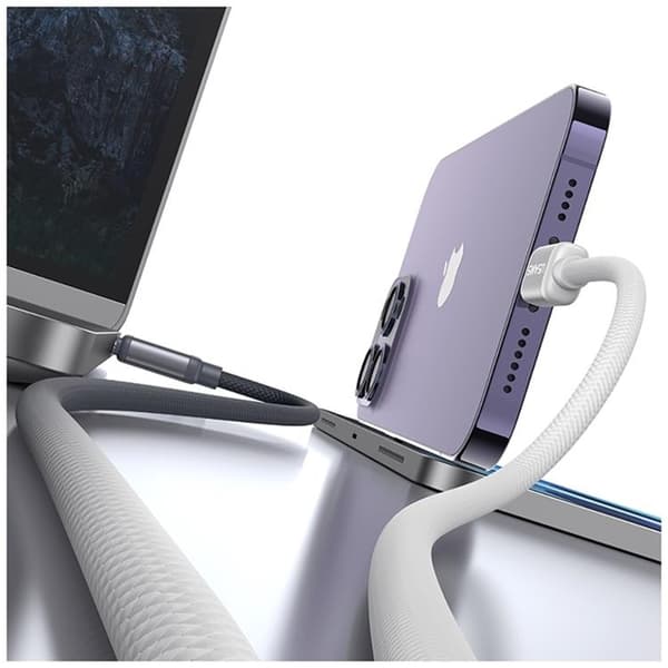 USAMS USB-C till Lightning Kabel PD 30W 1.2m Bicolor SJ757 - Svart/Vit Vit