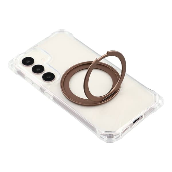 Mobilskal för Samsung Galaxy S26 Plus Magnetiskt Ring Kickstand TPU + PC - Brun