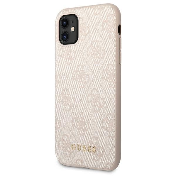 Guess Mobilskal till iPhone 11 pink MagSafe 4G Metal Logo - Guld