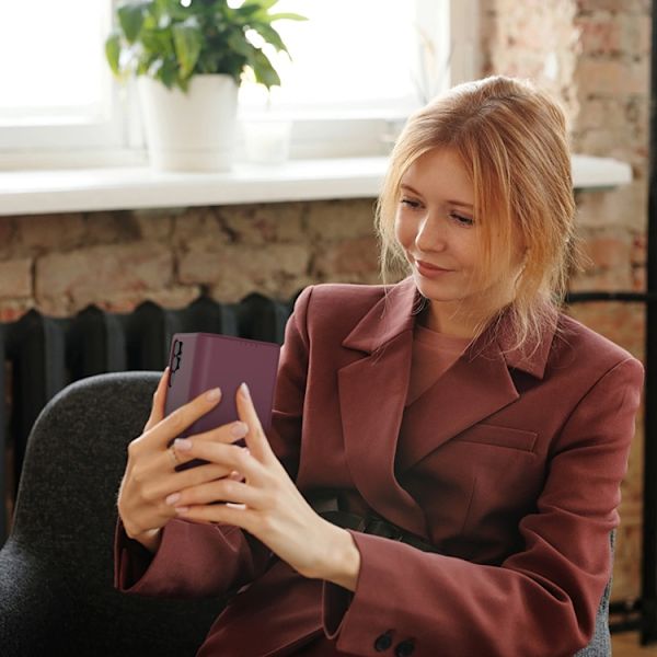 Tech-Protect Plånboksfodral För Galaxy A57 5G - Mulberry Vinröd