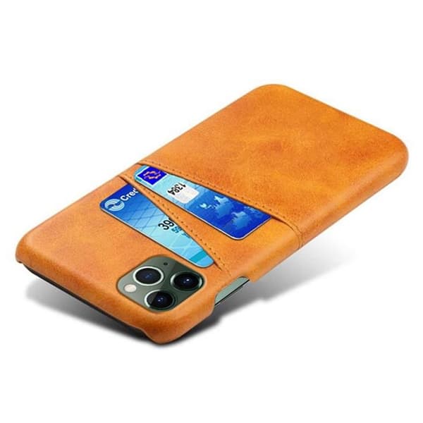 iPhone 14 Plus Skal Korthållare PU Läder - Orange Orange