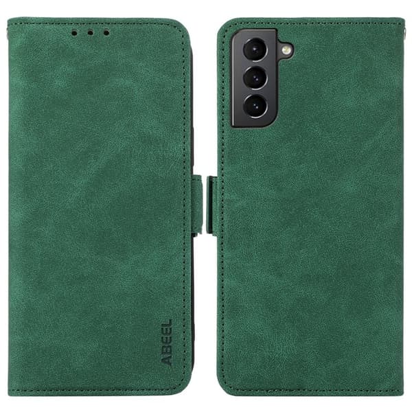 ABEEL Samsung Galaxy S21+ Plånboksfodral Konstläder Magnetisk Grön