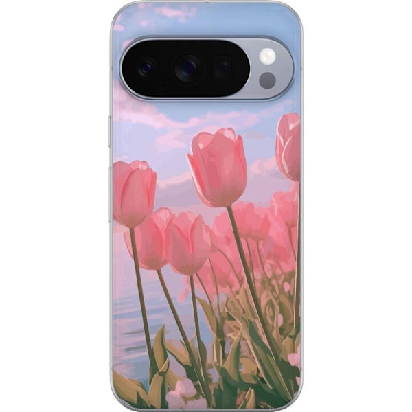 Mobilskal till Google Pixel 10 Pro med Rosa Tulpaner