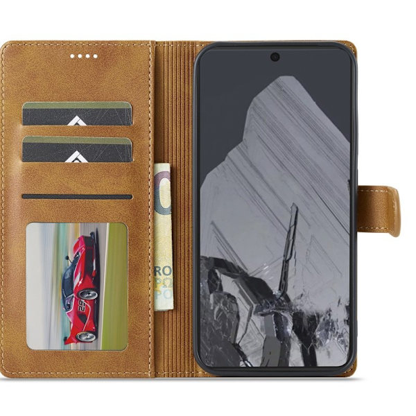LC.IMEEKE Google Pixel 9 / 9 Pro Plånboksfodral Konstläder - Gul