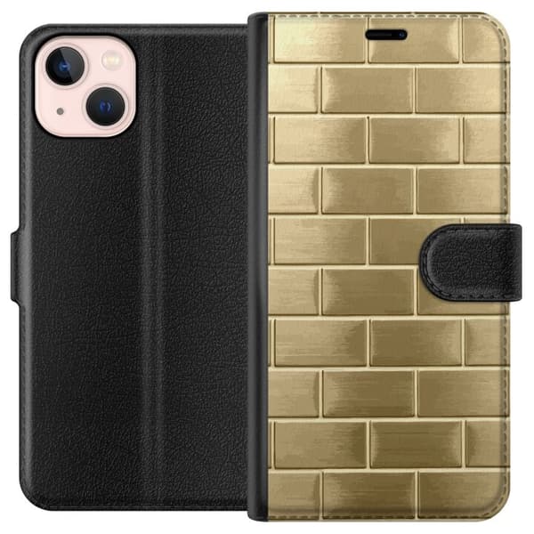 Plånboksfodral till Apple iPhone 13 med Gyllene Murstenar